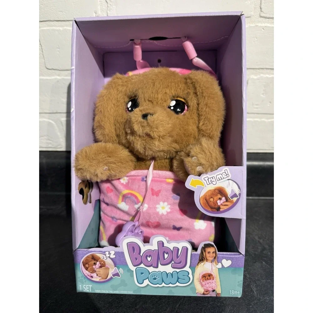Baby Paws Cocker Spaniel Puppy With Carrier Interactive Plush 5 Sounds